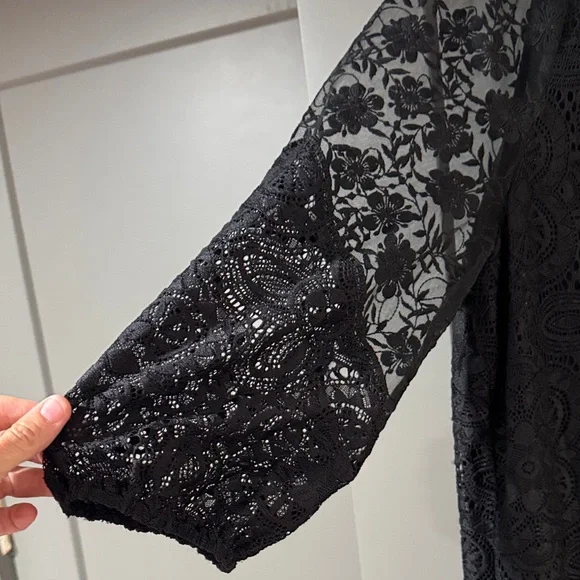 Sundance Black Lace Long Sleeve Dress - Picture 4 of 7